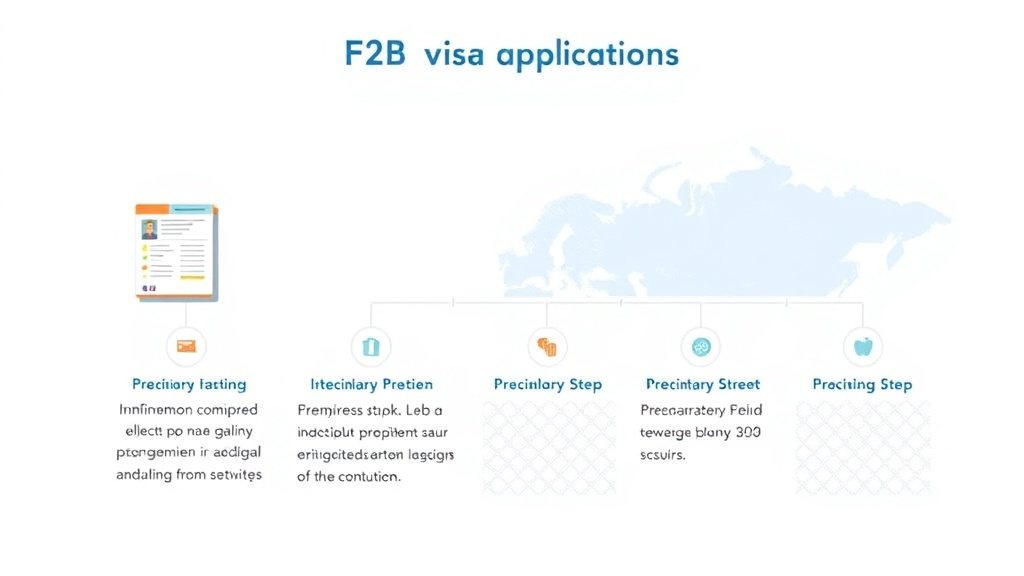 A professional illustration depicting f2B Visa Application Process Step by Step