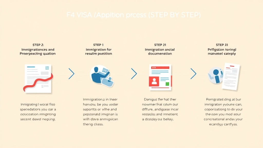 Educational graphic covering the essentials of f4 Visa Application Process Step by Step