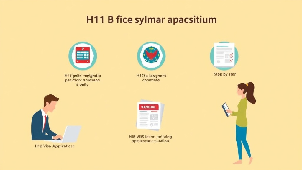 Illustration breaking down the fundamentals of h-1B Visa Application Process Step by Step