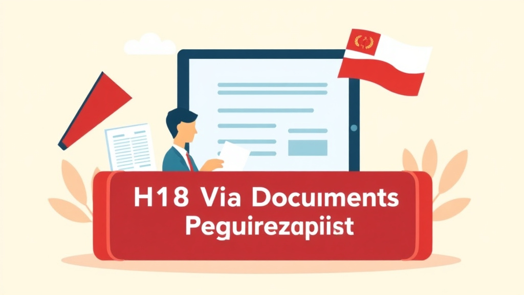 A professional illustration depicting h-1B Visa Documents Required