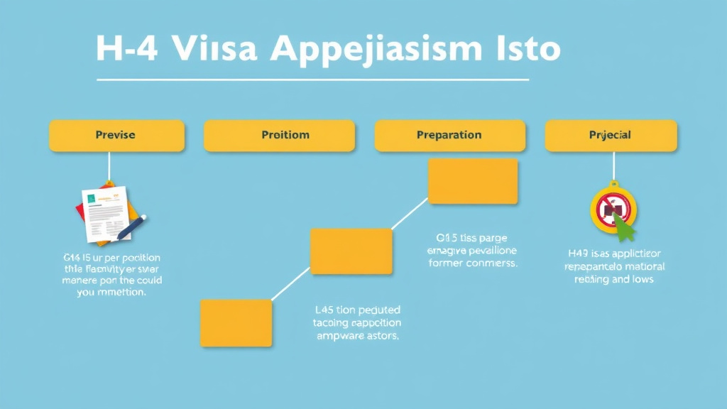 An informative visual explaining h-4 Visa Application Process Step by Step for beginners and professionals