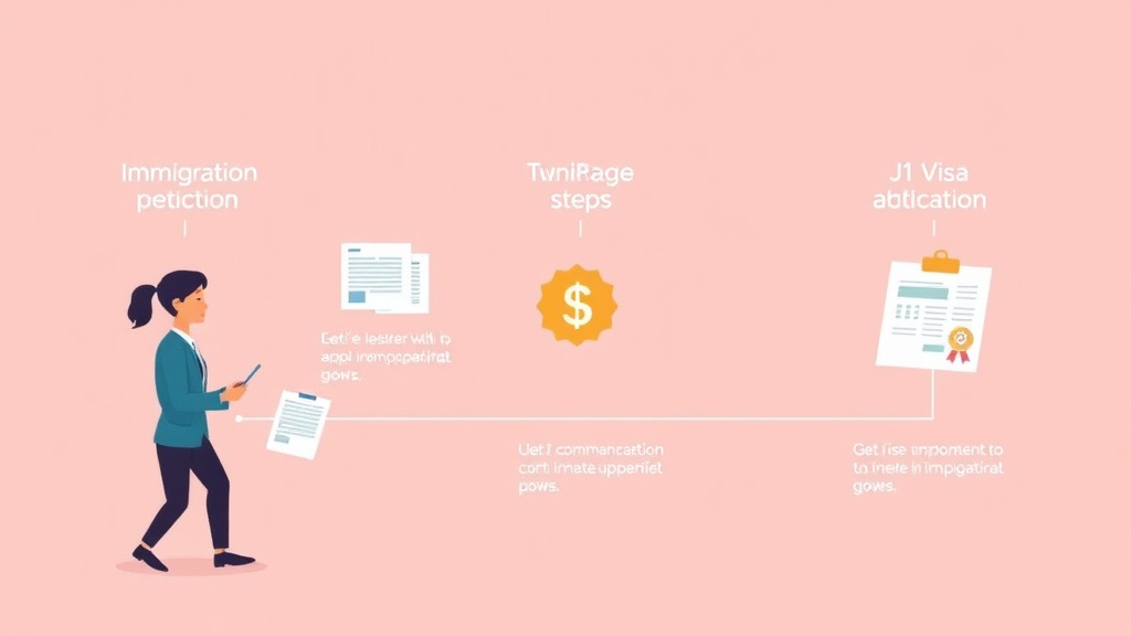 An informative visual explaining j-1 Visa Application Process Step by Step for beginners and professionals