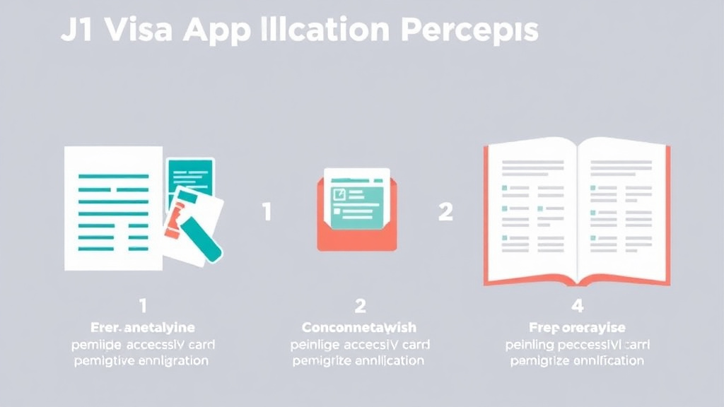 Process flow illustration for putting j-1 Visa Application Process Step by Step into action
