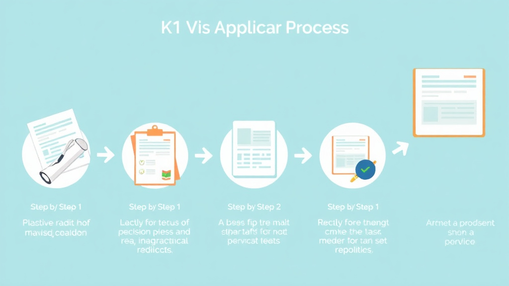 Action-oriented illustration showing how to apply k-1 Visa Application Process Step by Step