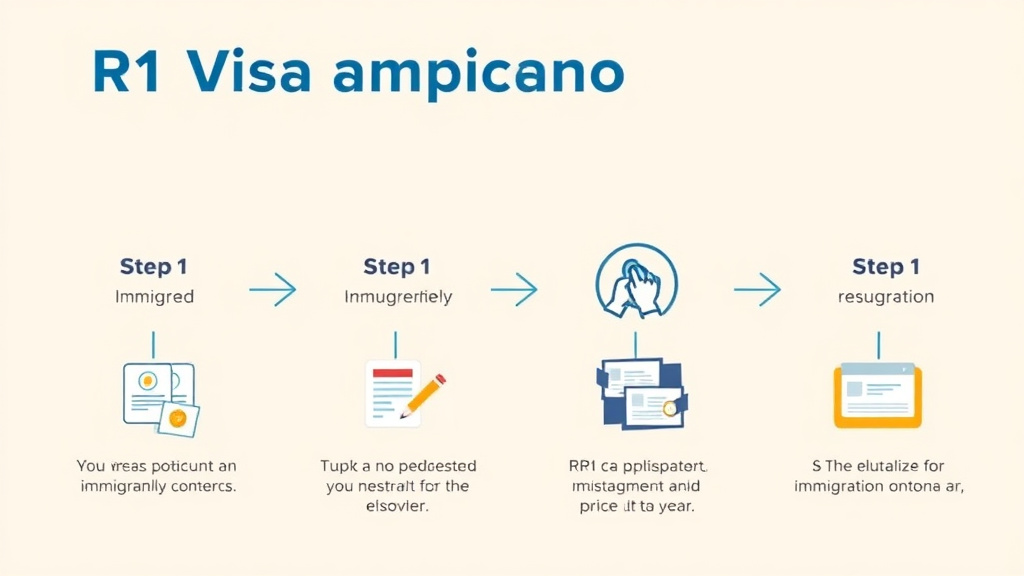 An informative visual explaining r-1 Visa Application Process Step by Step for beginners and professionals