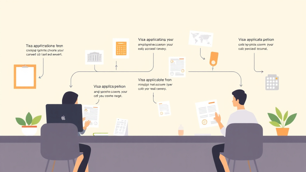 Educational graphic covering the essentials of t visa Visa Application Process Step by Step
